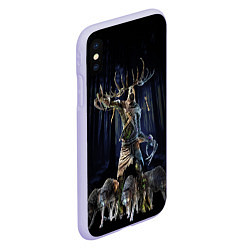 Чехол iPhone XS Max матовый Leszy, цвет: 3D-светло-сиреневый — фото 2