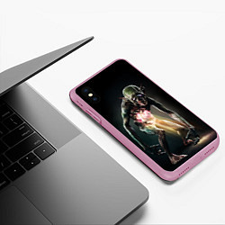 Чехол iPhone XS Max матовый Mglak, цвет: 3D-розовый — фото 2
