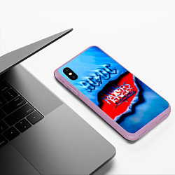 Чехол iPhone XS Max матовый ACDC - The Razor’s Edge, цвет: 3D-сиреневый — фото 2