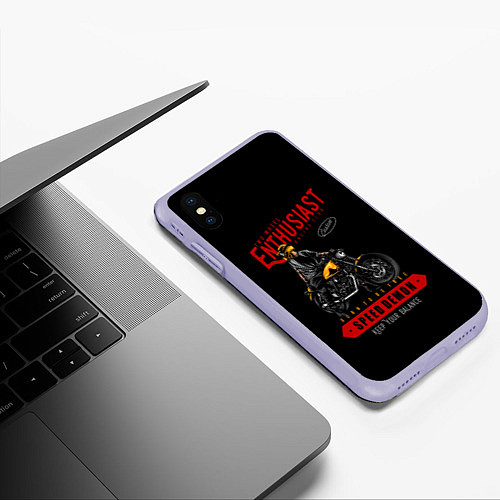 Чехол iPhone XS Max матовый Демон скорости / 3D-Светло-сиреневый – фото 3