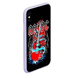 Чехол iPhone XS Max матовый ACDC гитара, цвет: 3D-светло-сиреневый — фото 2