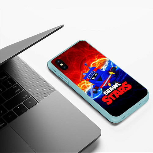 Чехол iPhone XS Max матовый ЭШ НИНДЗЯ Ash Brawl Stars / 3D-Мятный – фото 3