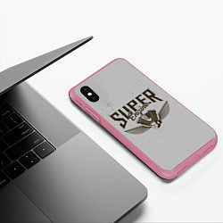 Чехол iPhone XS Max матовый Супер движок, цвет: 3D-малиновый — фото 2