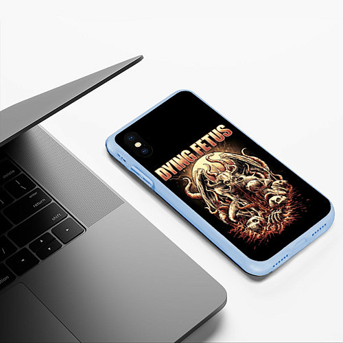 Чехол iPhone XS Max матовый Dying Fetus / 3D-Голубой – фото 3