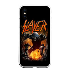 Чехол iPhone XS Max матовый Slayer, цвет: 3D-белый