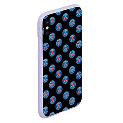 Чехол iPhone XS Max матовый ПСЖ ПАТТЕРН PSG PATTERN, цвет: 3D-светло-сиреневый — фото 2