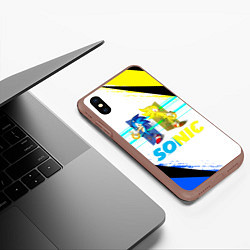Чехол iPhone XS Max матовый СУПЕР СОНИК Z, цвет: 3D-коричневый — фото 2