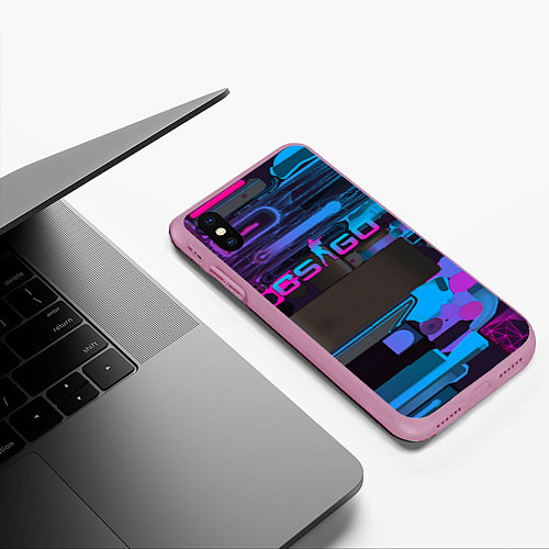 Чехол iPhone XS Max матовый CS GO Decimator Опустошитель / 3D-Розовый – фото 3