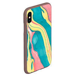 Чехол iPhone XS Max матовый Красочный развод, цвет: 3D-коричневый — фото 2