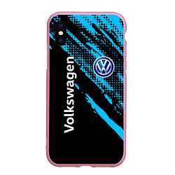 Чехол iPhone XS Max матовый Volkswagen Фольксваген, цвет: 3D-розовый