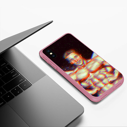 Чехол iPhone XS Max матовый Gachimuchi GYM / 3D-Малиновый – фото 3