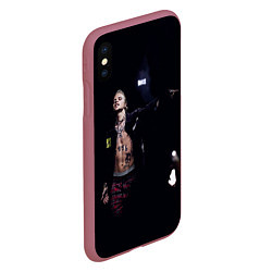 Чехол iPhone XS Max матовый Фараон на концерте, цвет: 3D-малиновый — фото 2