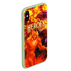 Чехол iPhone XS Max матовый HoM Огненный, цвет: 3D-салатовый — фото 2
