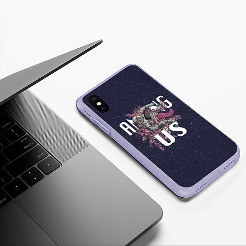 Чехол iPhone XS Max матовый Among Us Амонг Ас Z / 3D-Светло-сиреневый – фото 3