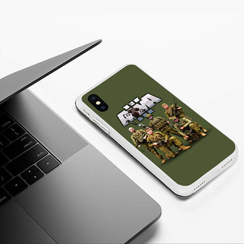 Чехол iPhone XS Max матовый Арма Arma, военный симулятор / 3D-Белый – фото 3