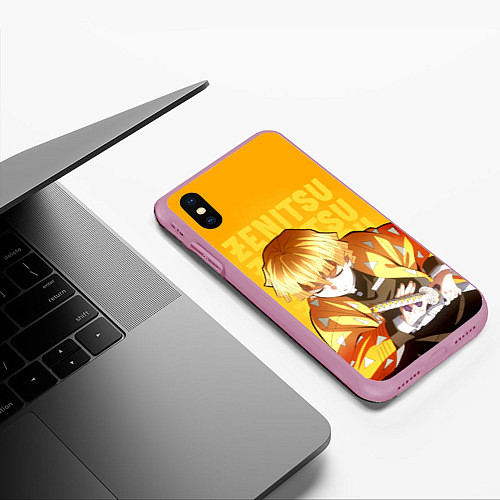 Чехол iPhone XS Max матовый Зеницу Агацума / 3D-Розовый – фото 3