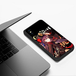 Чехол iPhone XS Max матовый Ху Тао Genshin Impact, цвет: 3D-черный — фото 2