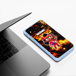 Чехол iPhone XS Max матовый Мэг Meg, Brawl Stars, цвет: 3D-голубой — фото 2