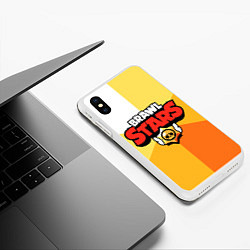 Чехол iPhone XS Max матовый BRAWL STARS - БРАВЛ СТАРС, цвет: 3D-белый — фото 2