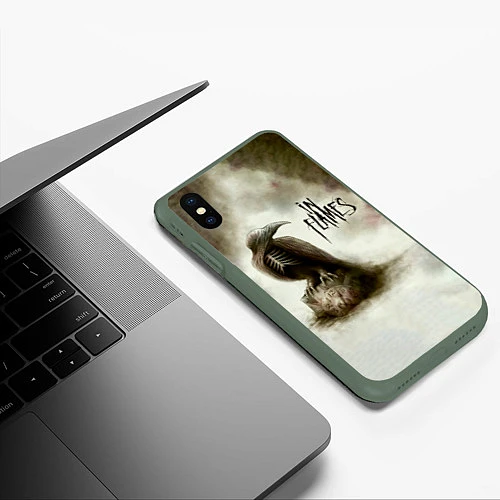 Чехол iPhone XS Max матовый Sounds of a Playground Fading / 3D-Темно-зеленый – фото 3