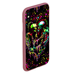Чехол iPhone XS Max матовый Адская любовь, цвет: 3D-малиновый — фото 2