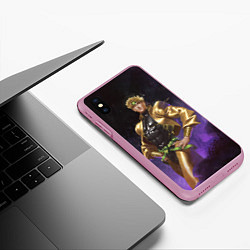 Чехол iPhone XS Max матовый Дио Брандо Космический из ДЖО джо, цвет: 3D-розовый — фото 2