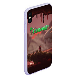 Чехол iPhone XS Max матовый Terraria Тэррария, цвет: 3D-светло-сиреневый — фото 2