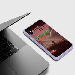 Чехол iPhone XS Max матовый Terraria Тэррария, цвет: 3D-светло-сиреневый — фото 2