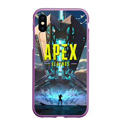Чехол iPhone XS Max матовый APEX Legends boom, цвет: 3D-фиолетовый