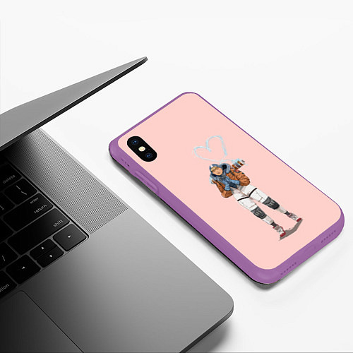 Чехол iPhone XS Max матовый Лайфлайн / 3D-Фиолетовый – фото 3