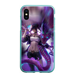 Чехол iPhone XS Max матовый LEAGUE OF LEGENDS AKALI ЛИГА ЛЕГЕНД АКАЛИ, цвет: 3D-мятный