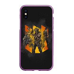 Чехол iPhone XS Max матовый АПЕКС Команда, цвет: 3D-фиолетовый