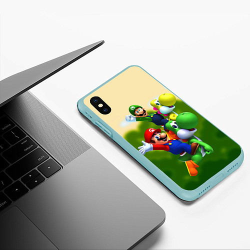 Чехол iPhone XS Max матовый 3DMario / 3D-Мятный – фото 3