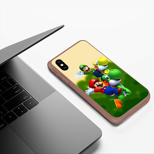 Чехол iPhone XS Max матовый 3DMario / 3D-Коричневый – фото 3