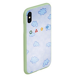Чехол iPhone XS Max матовый Ojingeo geim - Облака, цвет: 3D-салатовый — фото 2