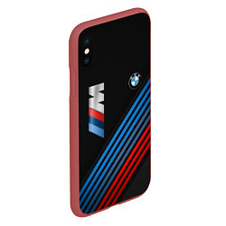 Чехол iPhone XS Max матовый BMW STRIPE, цвет: 3D-красный — фото 2