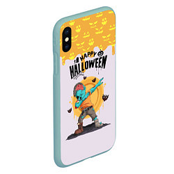 Чехол iPhone XS Max матовый Dab zombie halloween, цвет: 3D-мятный — фото 2