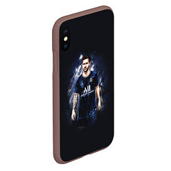 Чехол iPhone XS Max матовый Lionel Messi Paris Saint-Germain, цвет: 3D-коричневый — фото 2