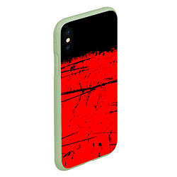 Чехол iPhone XS Max матовый КРАСНЫЙ ГРАНЖ RED GRUNGE, цвет: 3D-салатовый — фото 2