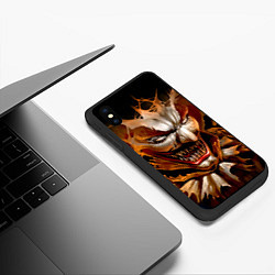 Чехол iPhone XS Max матовый Улыбка смерти в Хэллоуин, цвет: 3D-черный — фото 2