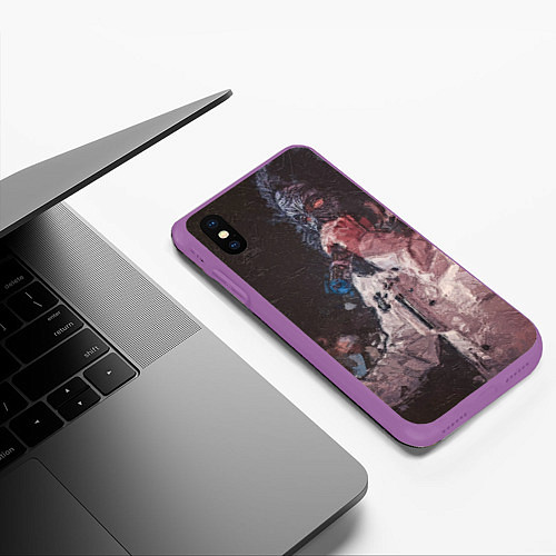 Чехол iPhone XS Max матовый Paul de Technoir / 3D-Фиолетовый – фото 3