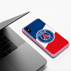 Чехол iPhone XS Max матовый Paris Saint-Germain FC, цвет: 3D-розовый — фото 2