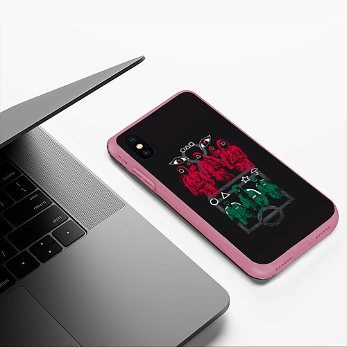Чехол iPhone XS Max матовый Опасная игра / 3D-Малиновый – фото 3