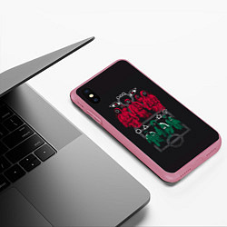 Чехол iPhone XS Max матовый Опасная игра, цвет: 3D-малиновый — фото 2