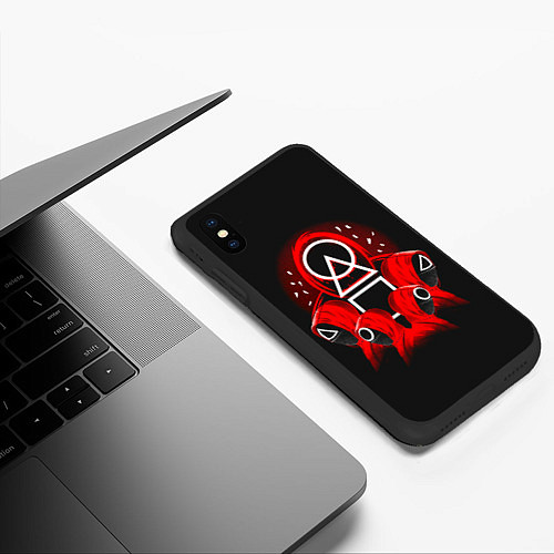 Чехол iPhone XS Max матовый Сотрудники Кальмара / 3D-Черный – фото 3