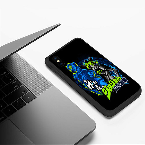 Чехол iPhone XS Max матовый Джолин Куджо, JoJos Bizarre Adventure / 3D-Черный – фото 3