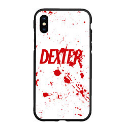 Чехол iPhone XS Max матовый Dexter logo Декстер брызги крови, цвет: 3D-черный