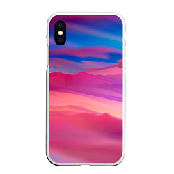 Чехол iPhone XS Max матовый Гармоничные цветовые волны, цвет: 3D-белый