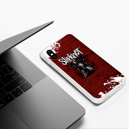 Чехол iPhone XS Max матовый Слипкнот Гранж Slipknot Rock Goat / 3D-Белый – фото 3