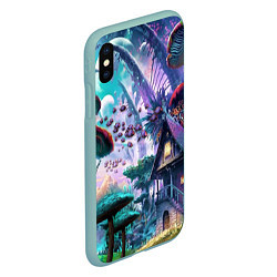 Чехол iPhone XS Max матовый FantasyFish, цвет: 3D-мятный — фото 2